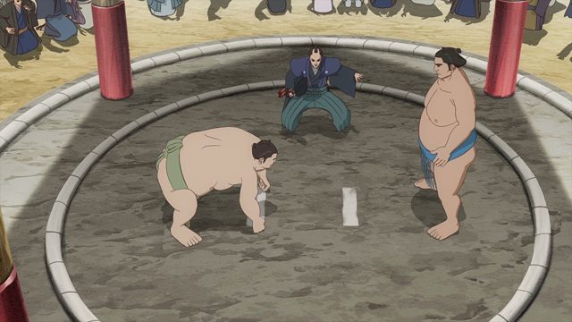 土俵際の力士